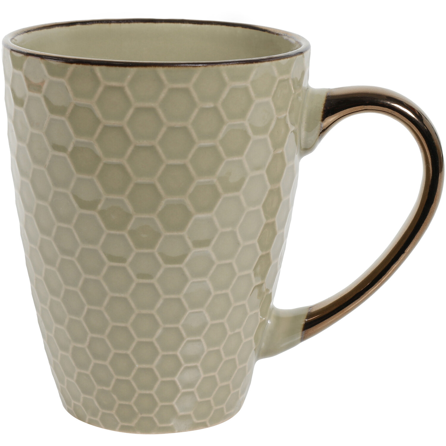 Jumbo Embossed Geometric Metallic Rim Mug Image 7