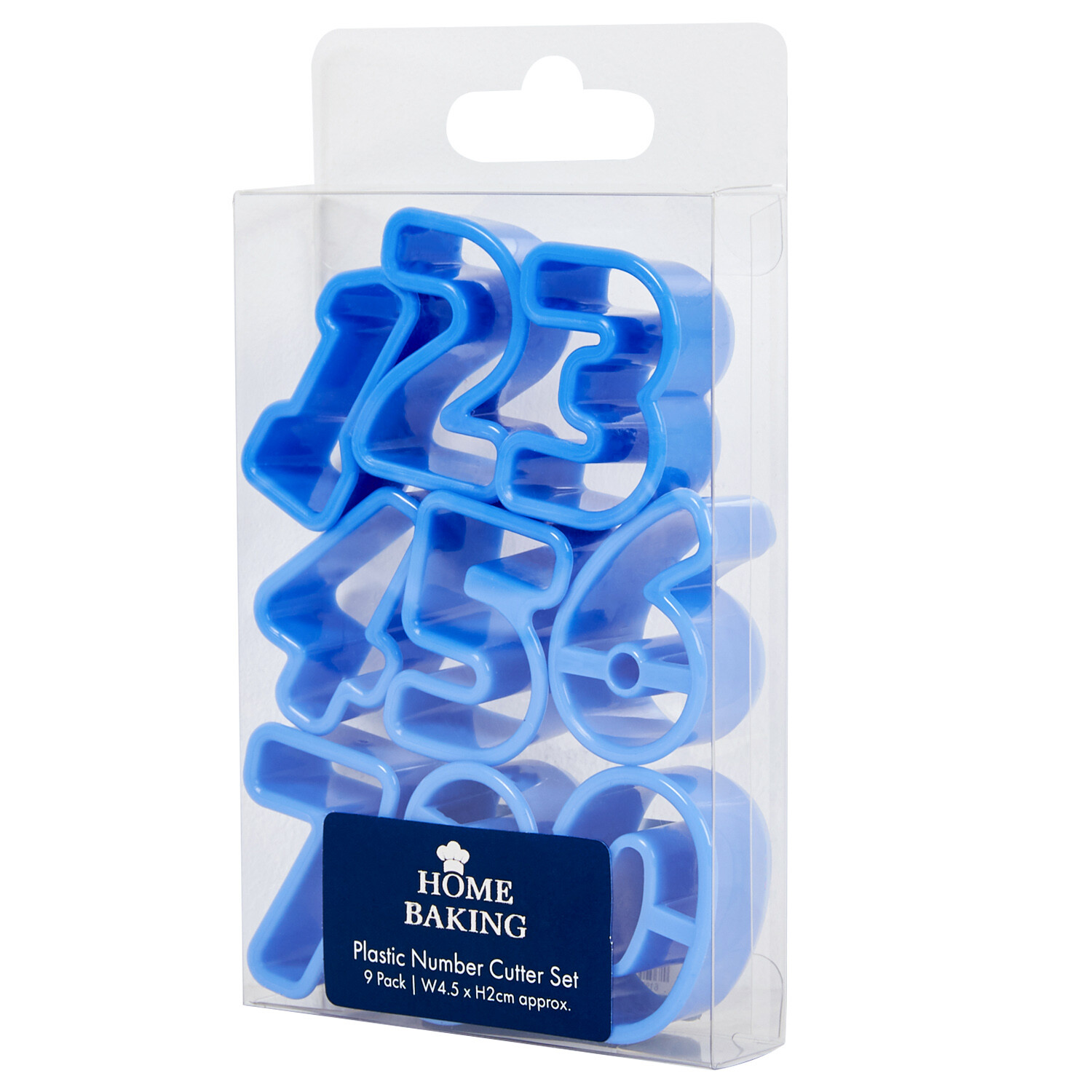 Set of 9 Plastic Number Cutters - Light Blue Image 2