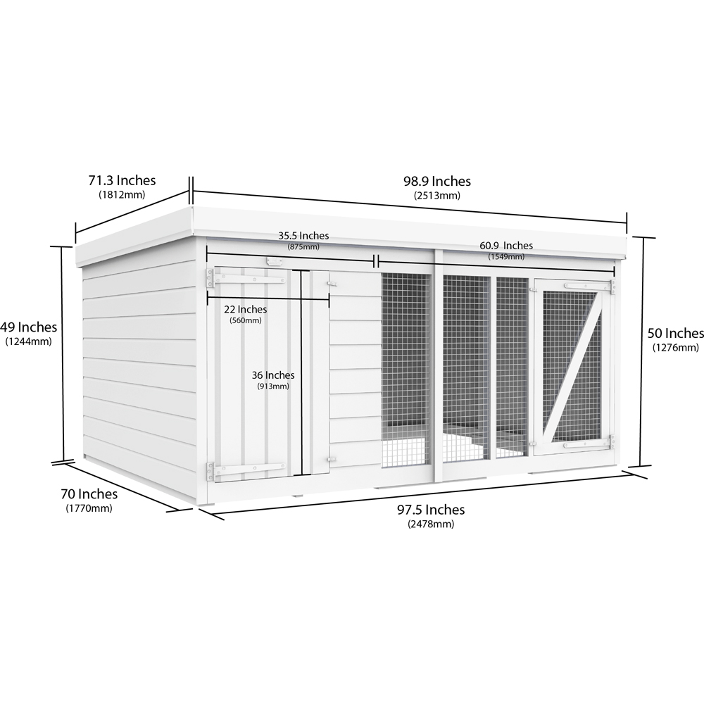 DIY Sheds 6 x 6ft Pressure Treated Tongue and Groove Timber Dog Kennel and Run Image 8