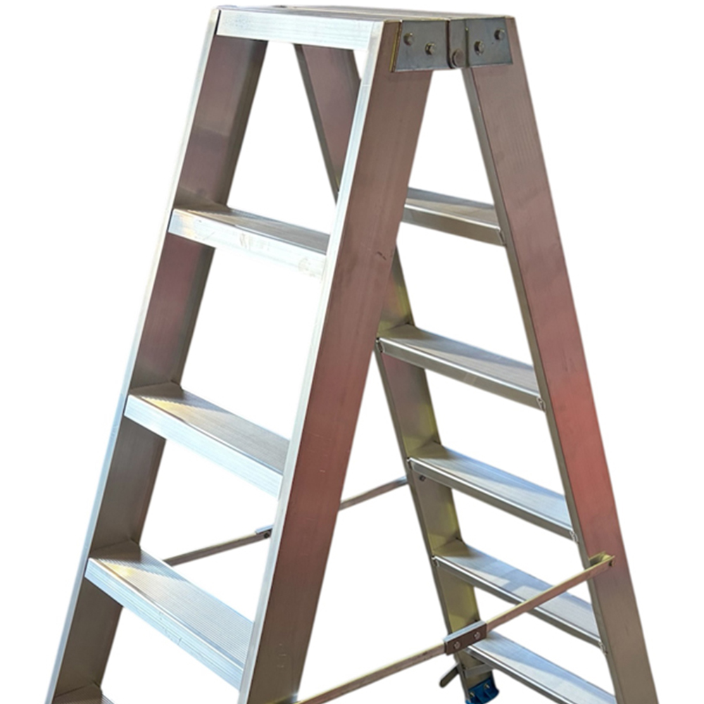 Stradbally Ladders 6 Step Double Sided Aluminium Channel Section Ladder ...