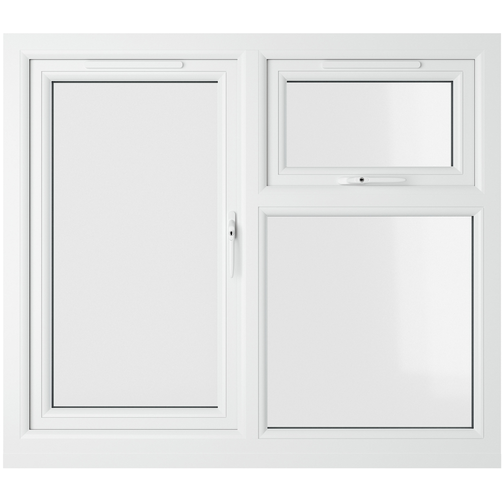 Crystal Black and White RH Side Hung and Top Opener Clear Double Glazed Window 1190 x 1190mm Image 3