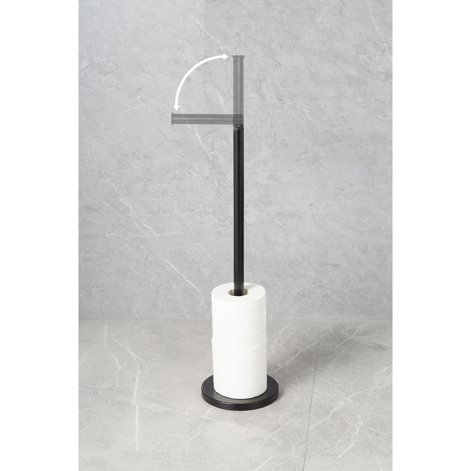 Kensington Black Rotating Toilet Roll Holder Image 3