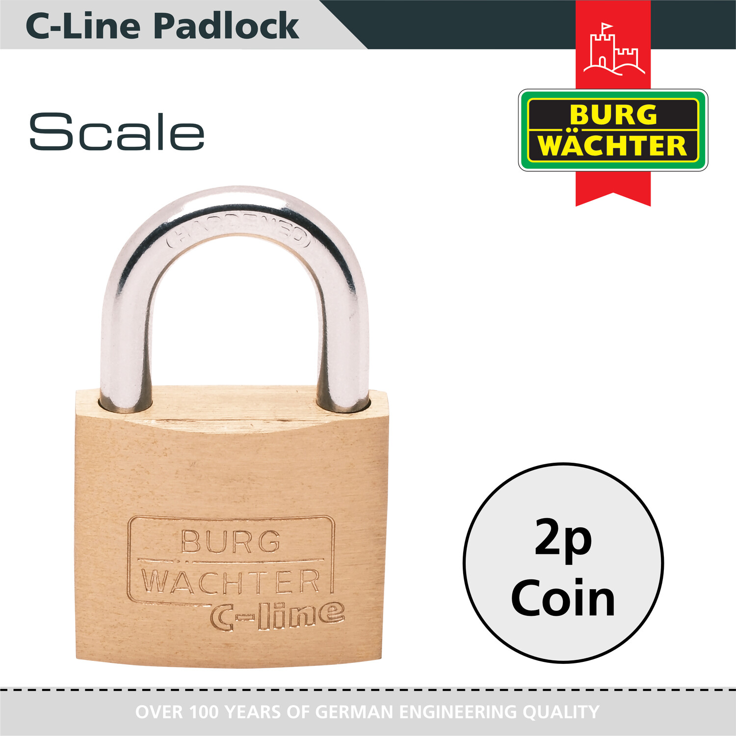 C Line Brass Padlock Brass 40mm Image 5