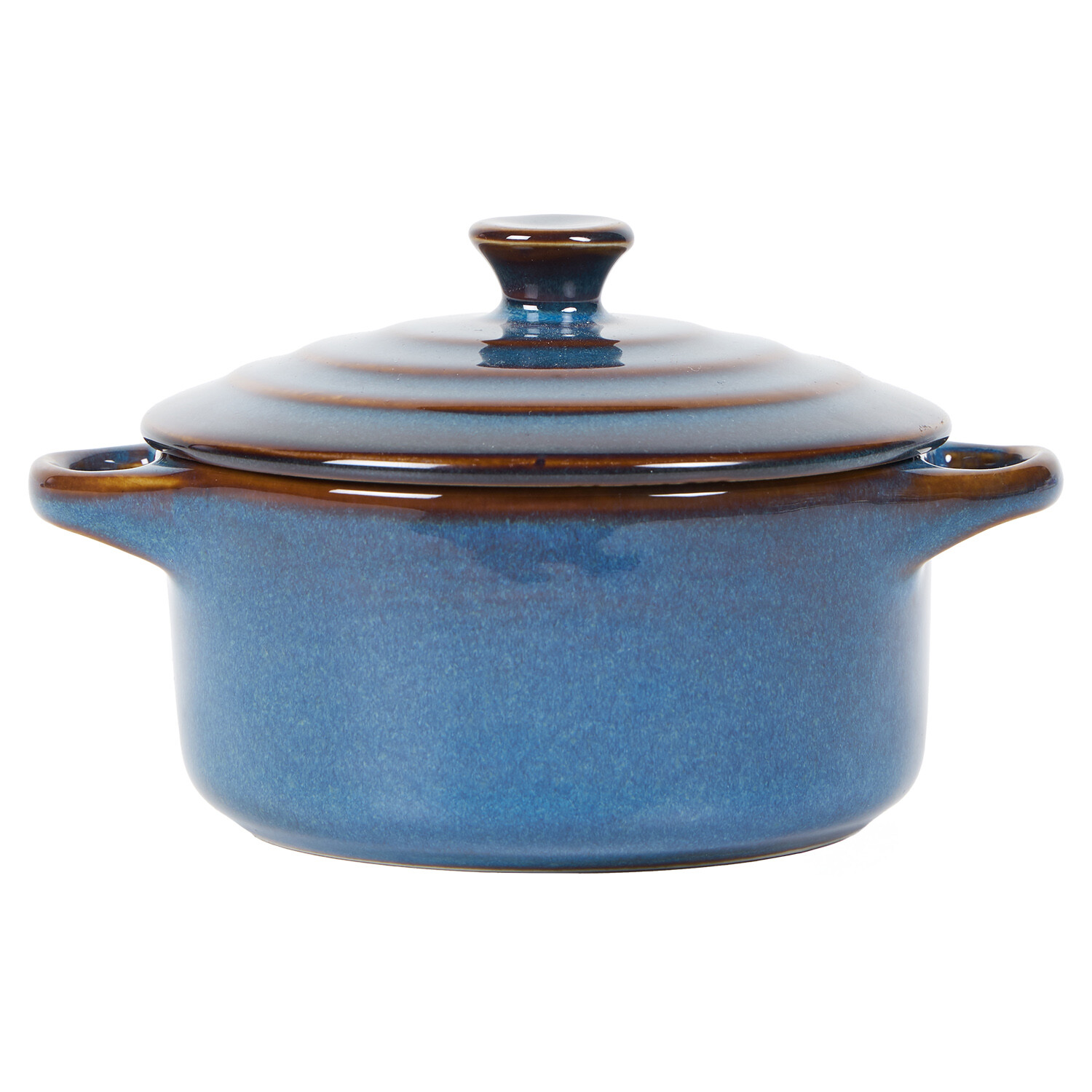 Traditonal Round Mini Casserole Dish - Blue Image 2