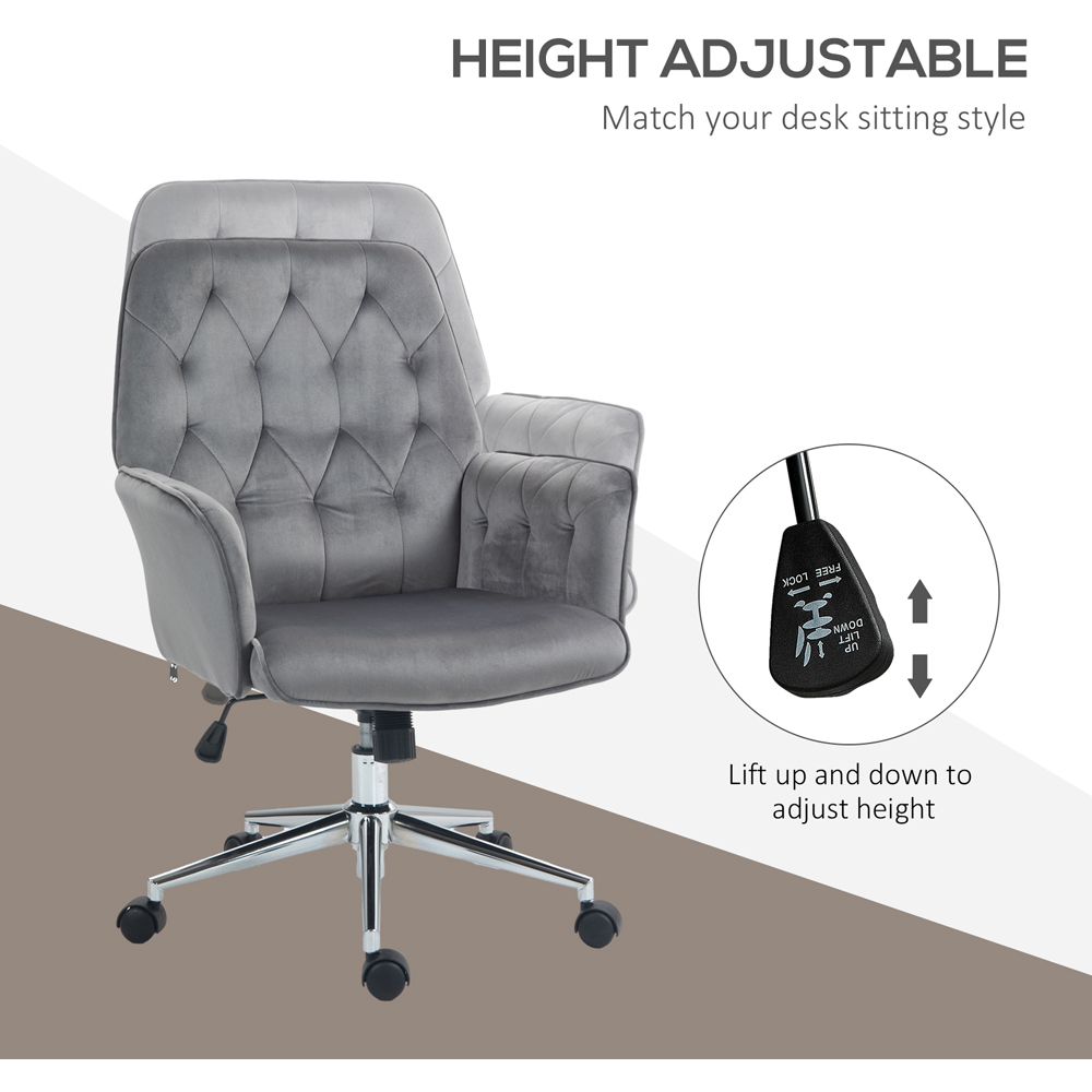 Portland Dark Grey Swivel Computer Chair Image 4