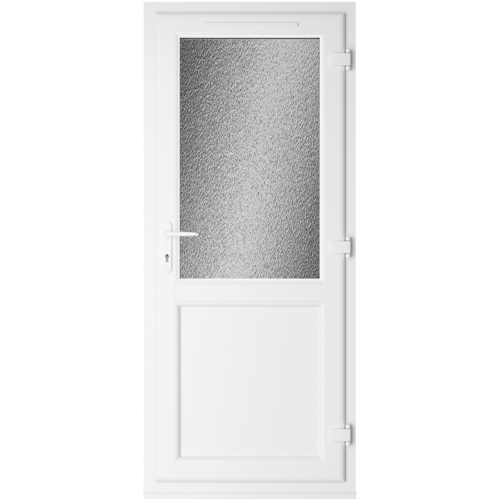 Crystal Agate and White Half Glass LH Open Obscure Double Glazed Door 920 x 2090mm Image 3
