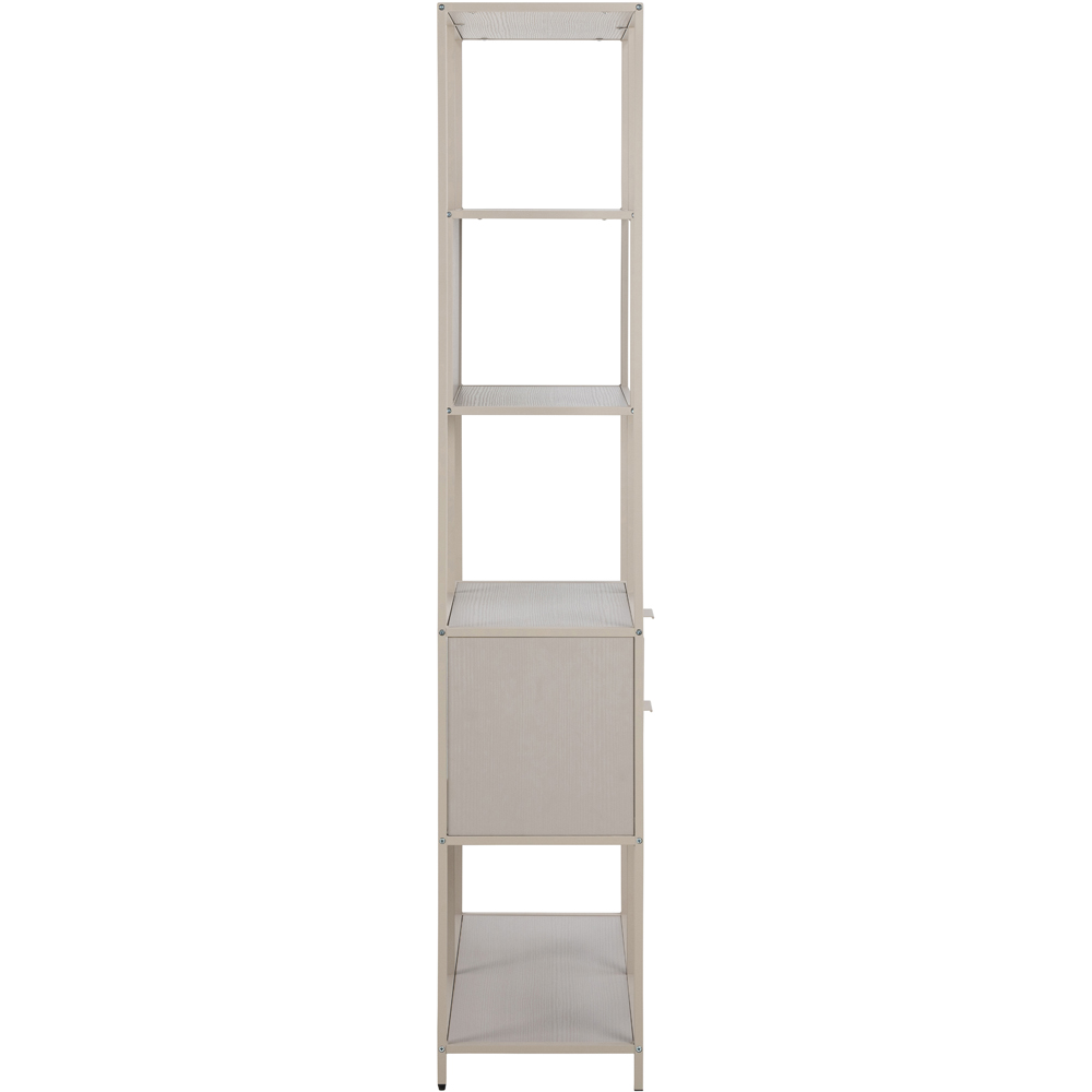 Florence Seaford 2 Drawer 4 Shelf Tall Grey Metal Bookcase Image 3