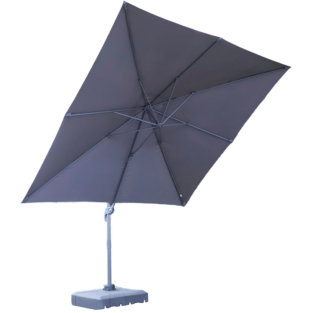 Roma Rectangular Parasol Grey Image 3