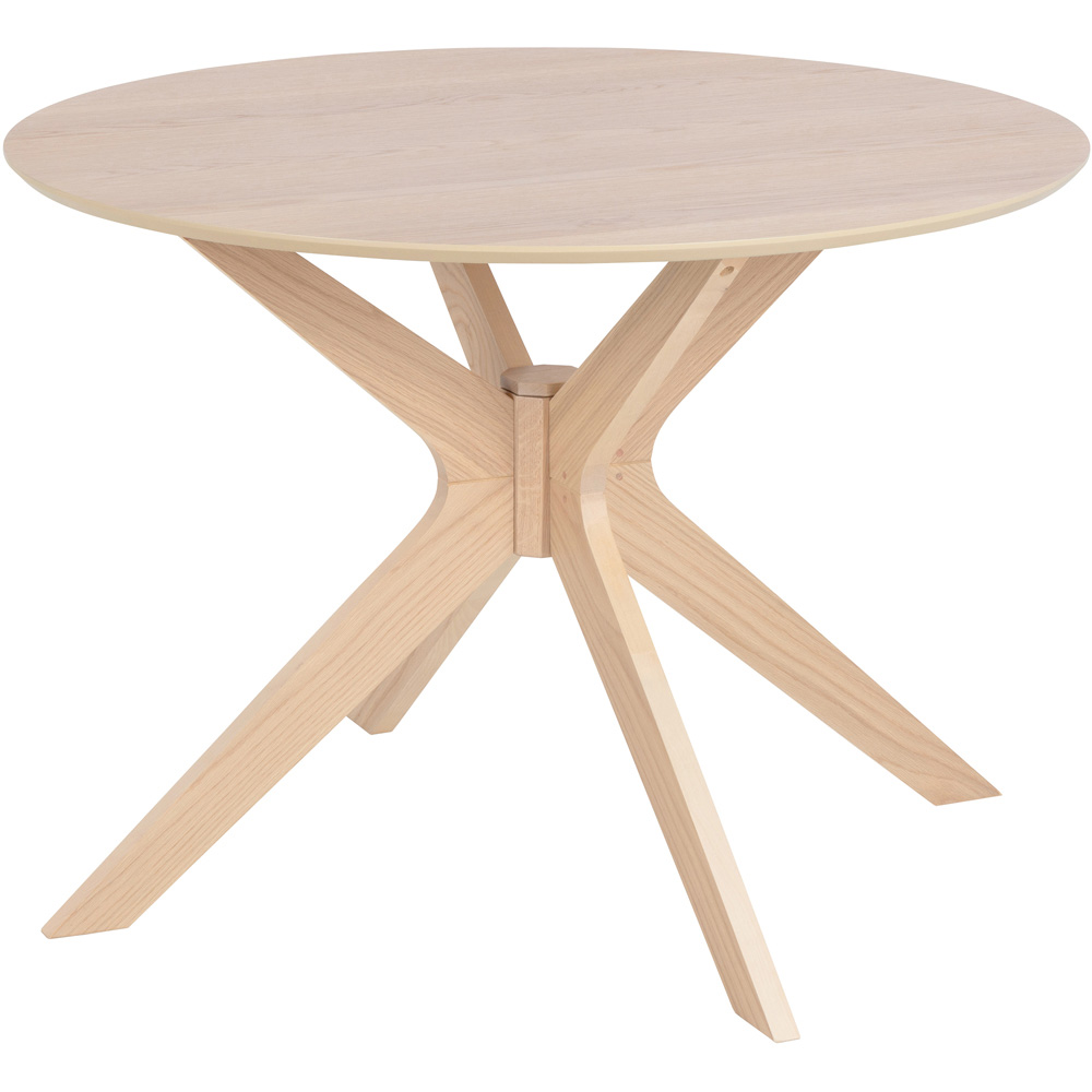 Furniture To Go I_Duncan White Oak 4 Seater Round Dining Table Image 4