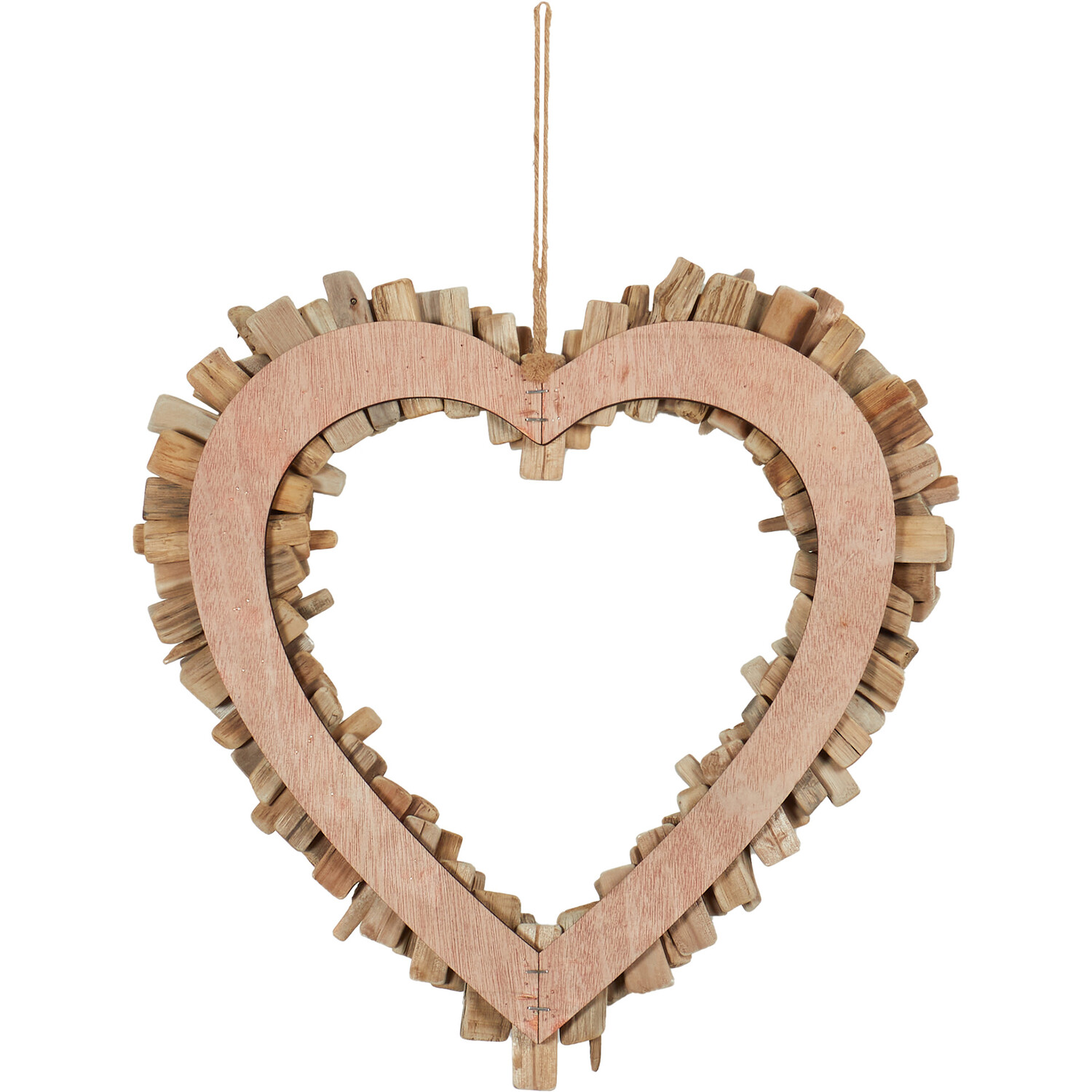 Driftwood Heart Wreath Brown Image 2