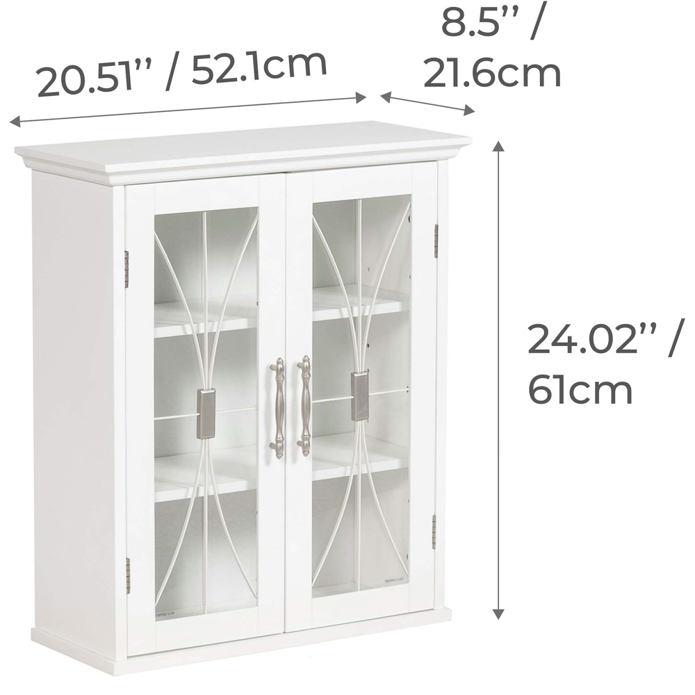Teamson Home Delaney 2 Door White Removable Wooden Wall Cabinet Image 9
