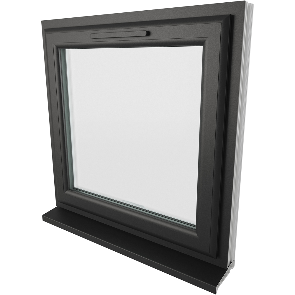 Crystal Black and White Top Hung Opener Clear Double Glazed Window 820 x 820mm Image 4
