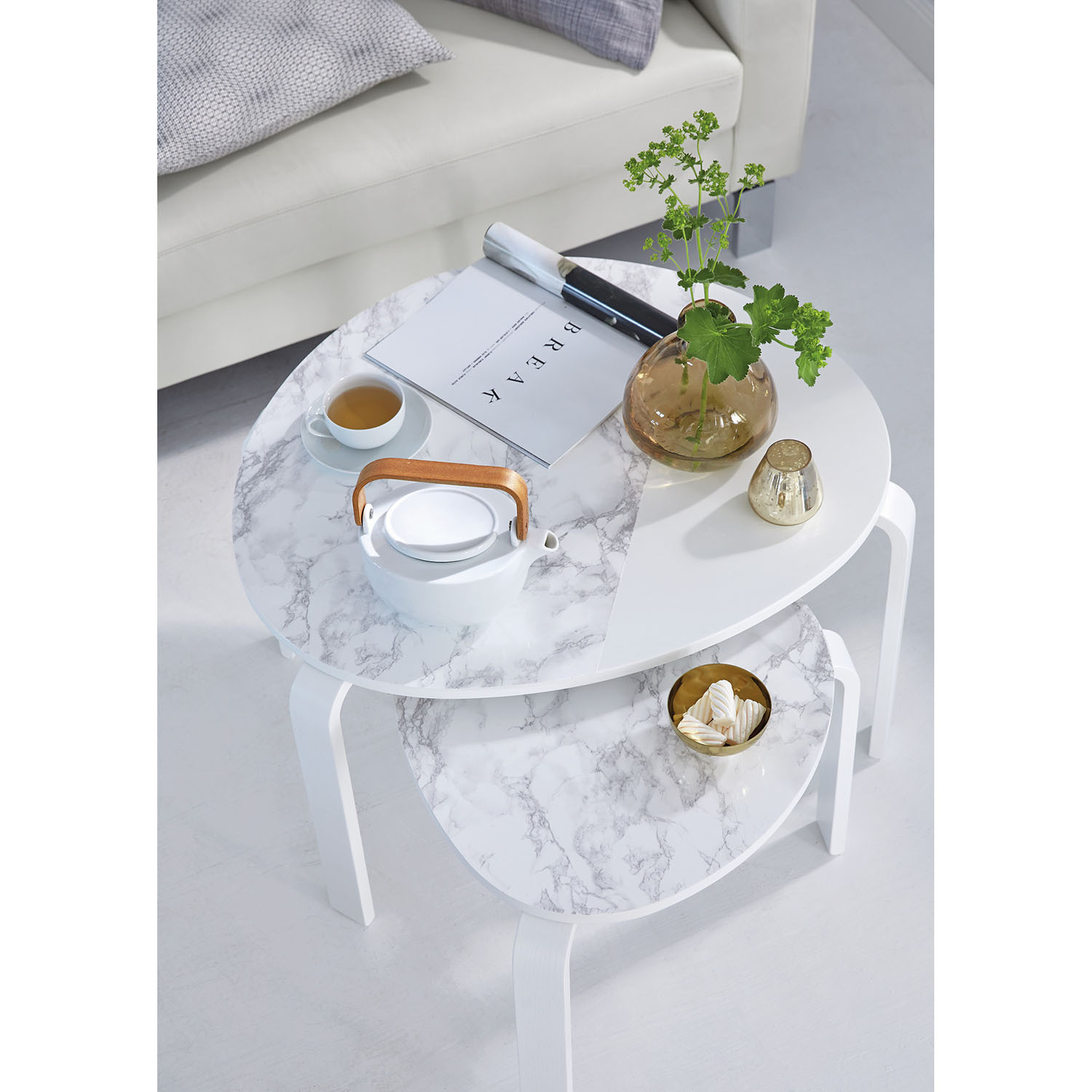 d-c-fix Marble Grey Effect Self Adhesive Vinyl Film - White Image 6