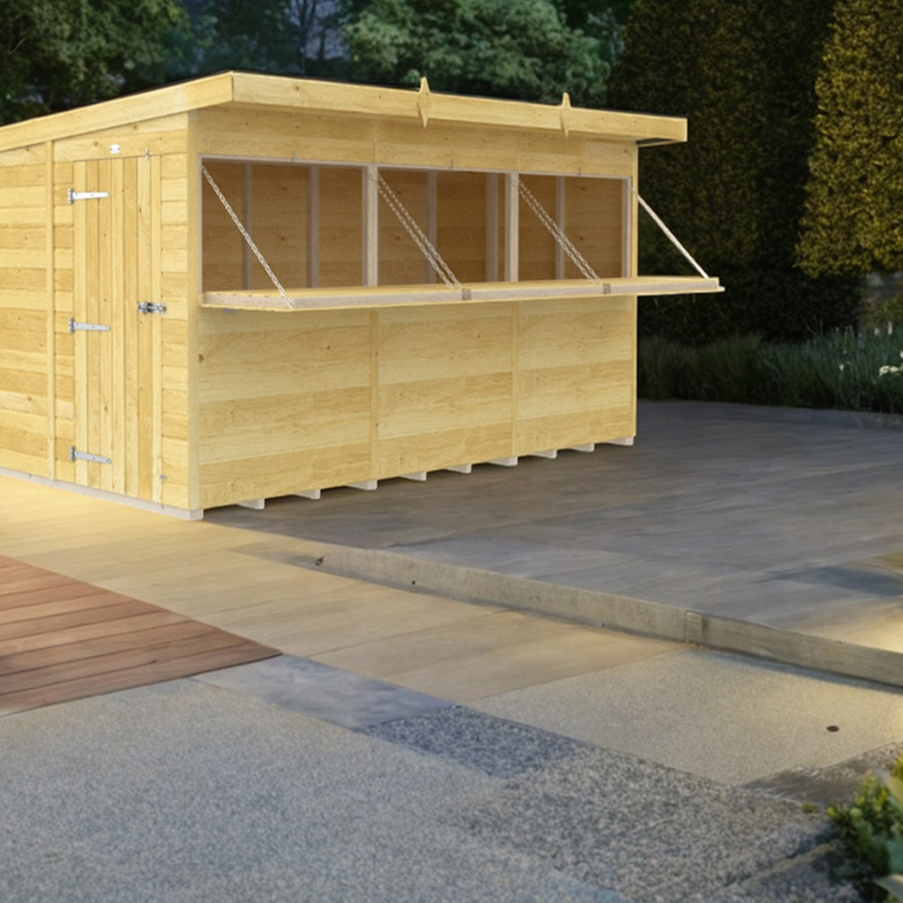 DIY Sheds 12 x 6ft Single Door Pressure Treated Tongue and Groove Timber Outdoor Bar Shed Image 2
