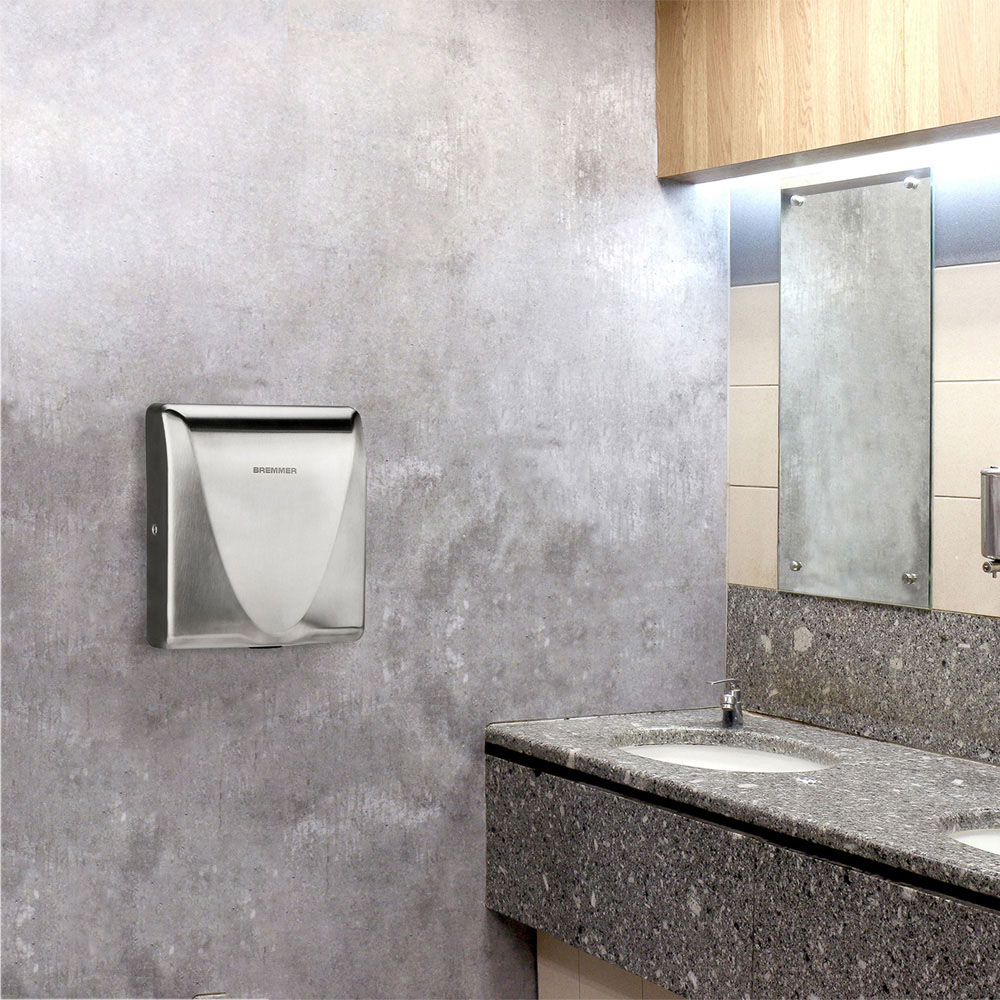 Bremmer Brushed Steel Blade Hand Dryer 1500W Image 2