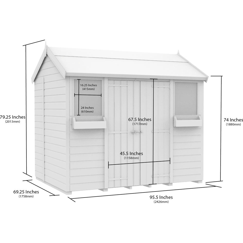 DIY Sheds 8 x 6ft Tongue and Groove Timber Apex Summer Garden Shed Image 9