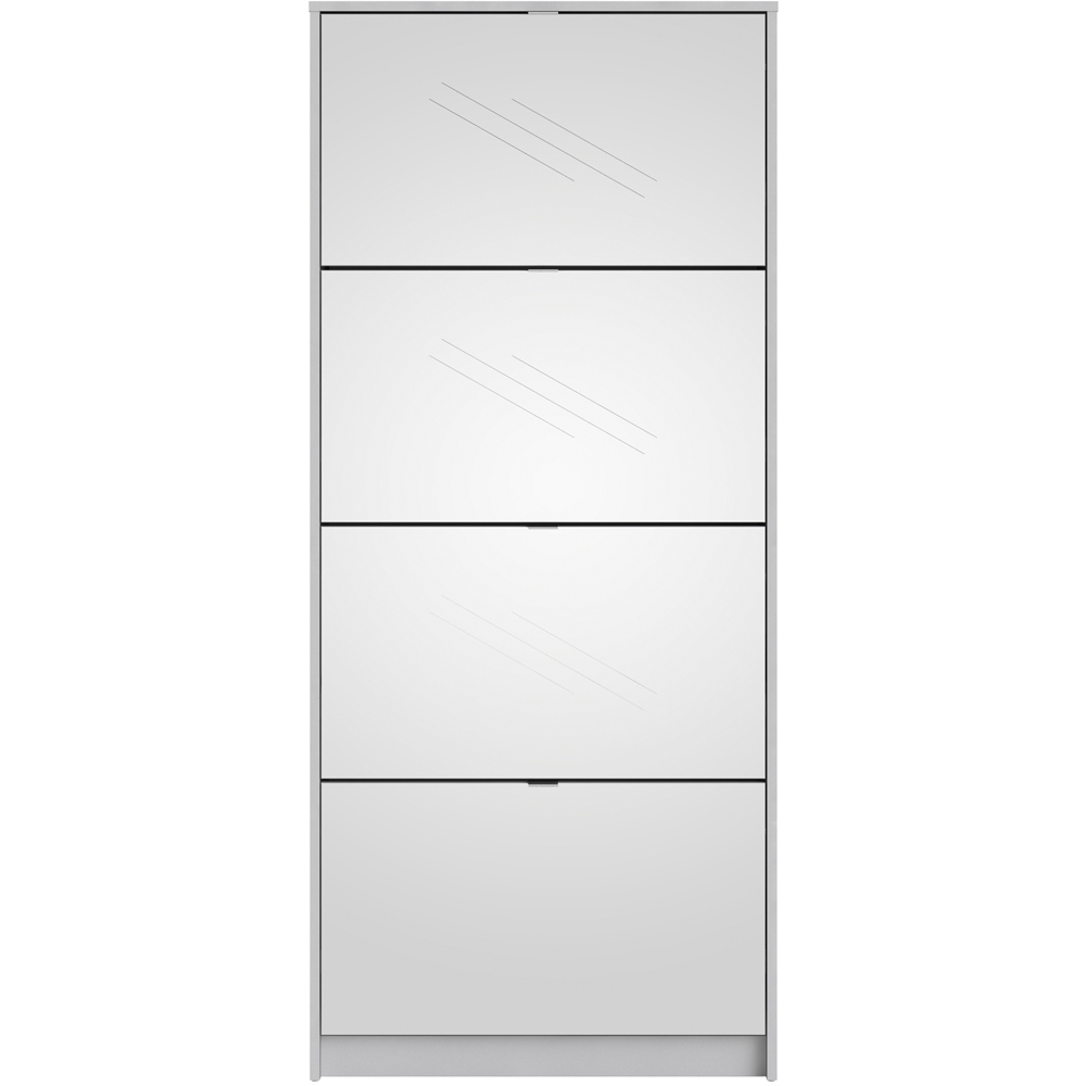 Furniture To Go Shoes White 4 Flip Down Mirror Door Shoe Cabinet Image 2