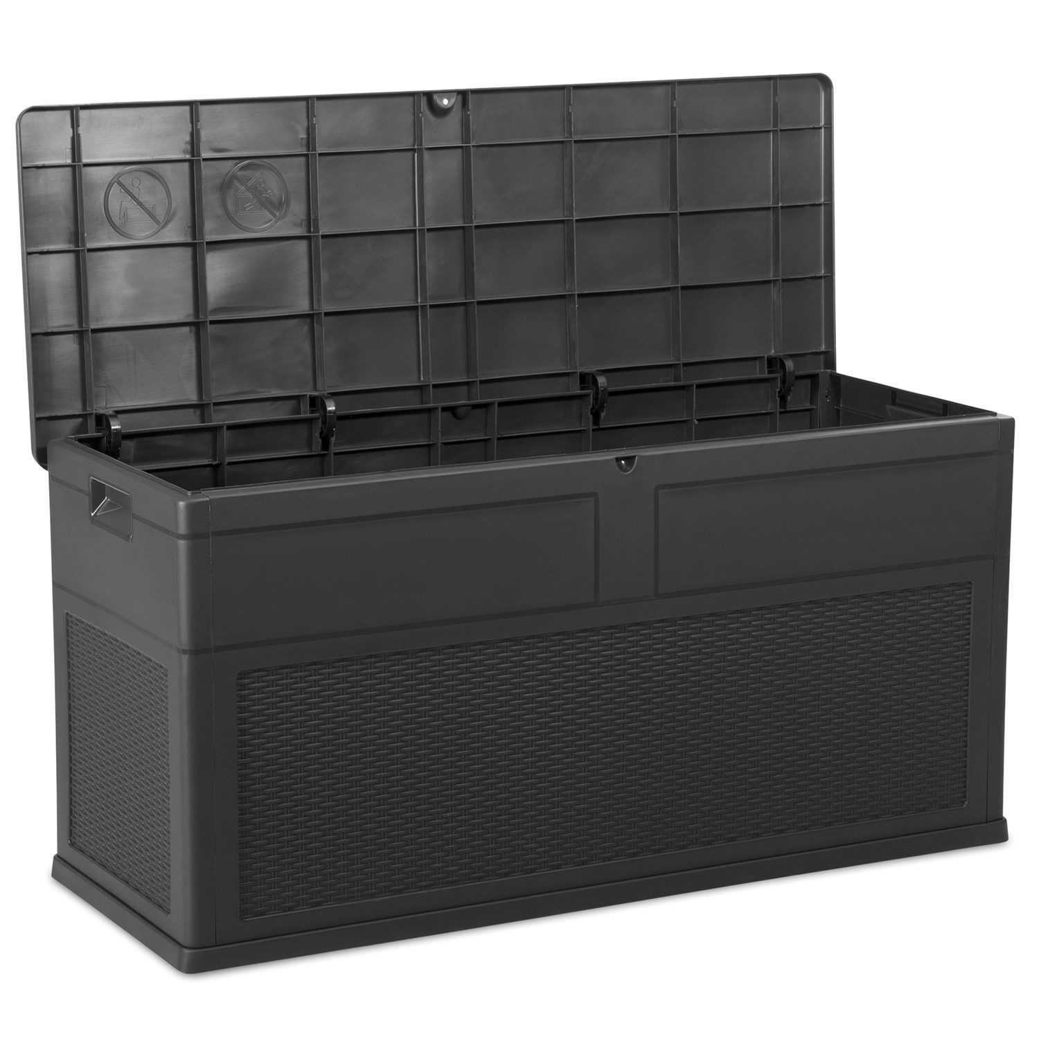 Toomax Toscana 320L Black Rattan Effect Garden Storage Box Image 2