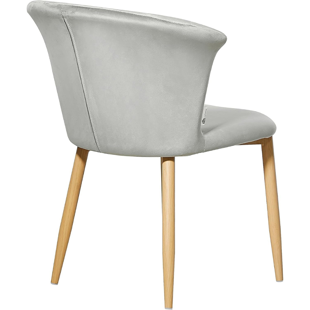 Life Interiors Elsa Grey Velvet Upholstered Dining Chair Set of 2 Image 4
