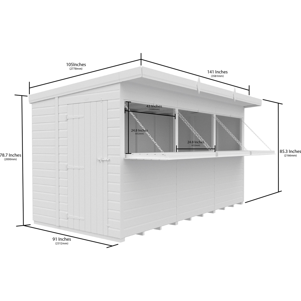 DIY Sheds 12 x 8ft Single Door Pressure Treated Tongue and Groove Timber Outdoor Bar Shed Image 4