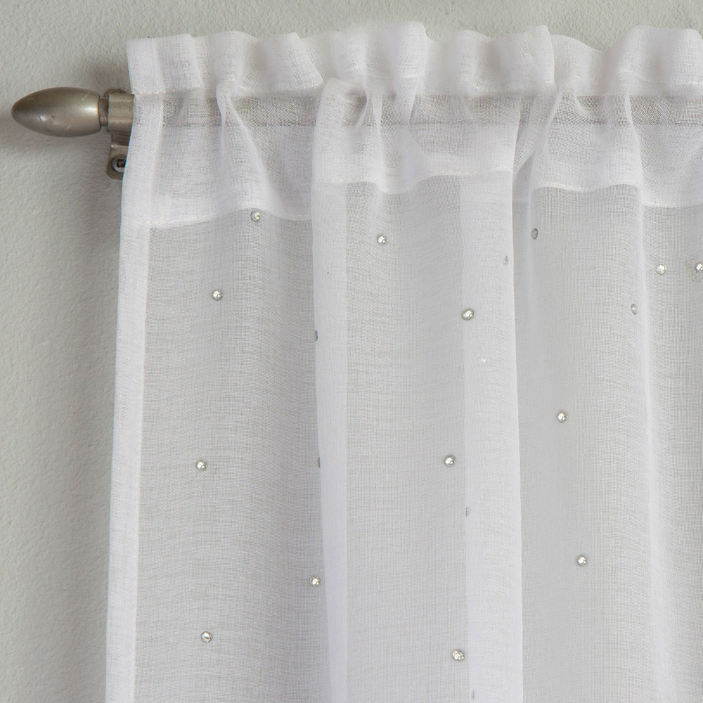White Jewel Panel Voile Curtain 137 x 140cm Image 2