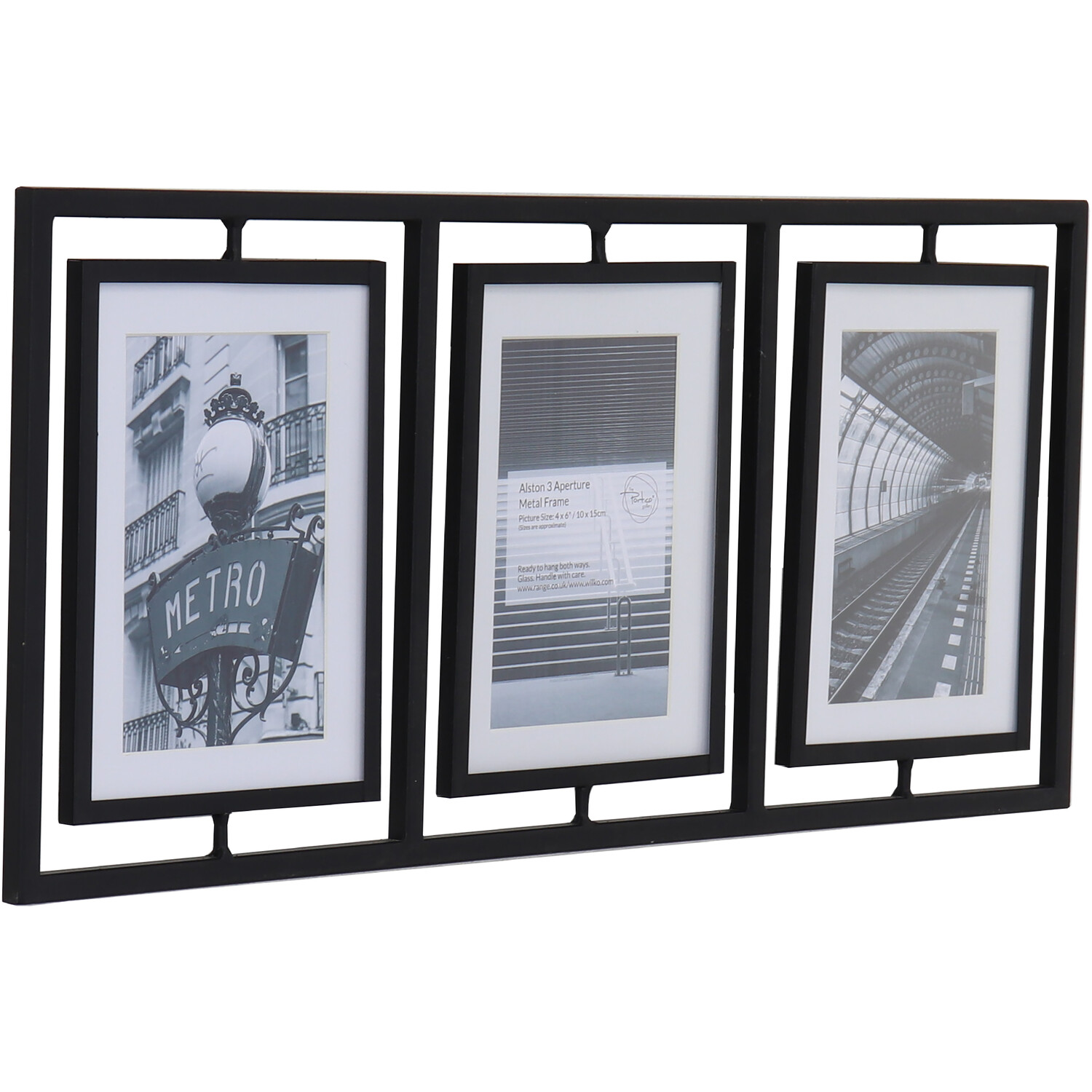Alston Multi Aperture Metal Photo Frame Black 24.5cm Image 2