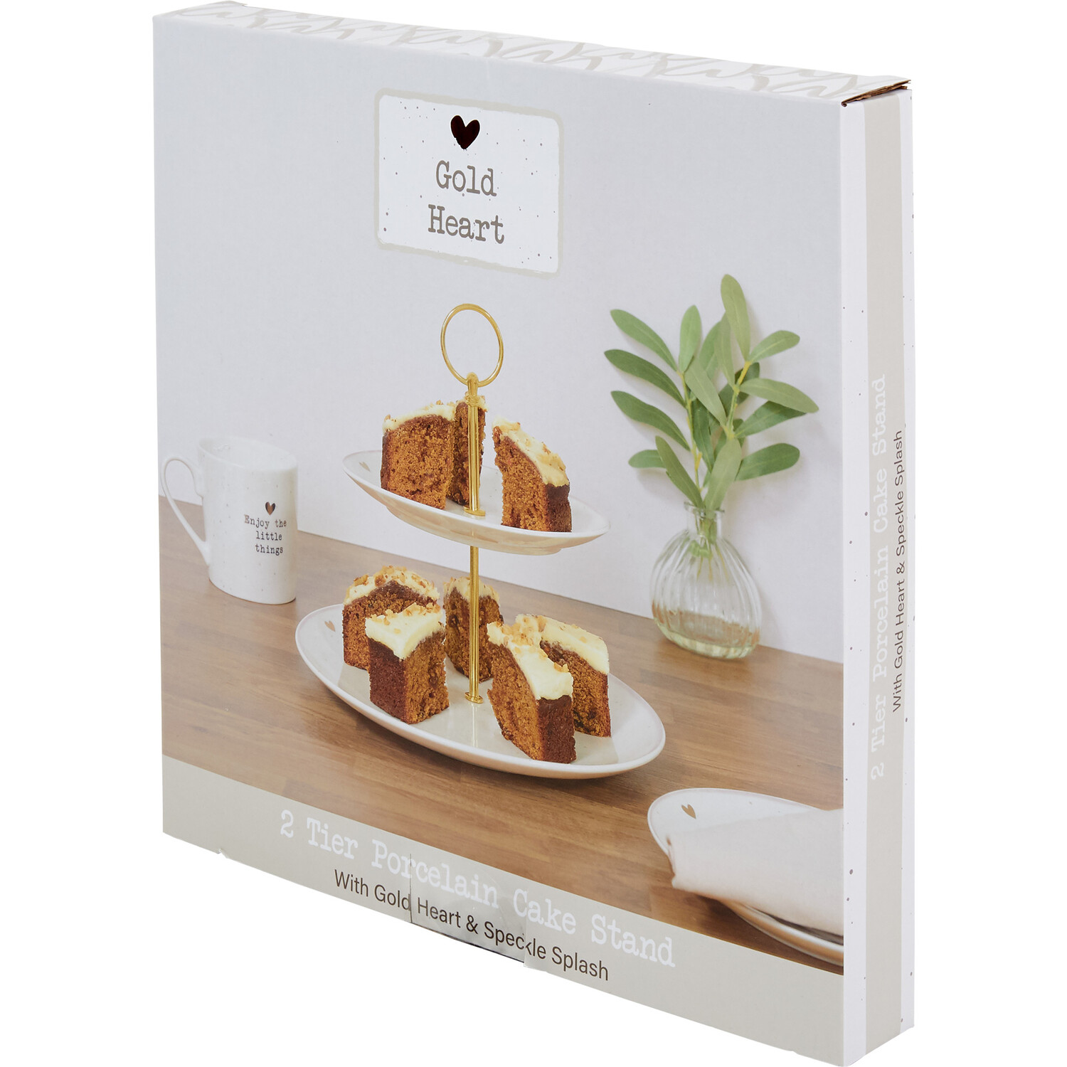Gold Heart 2 Tier Cake Stand Image 3