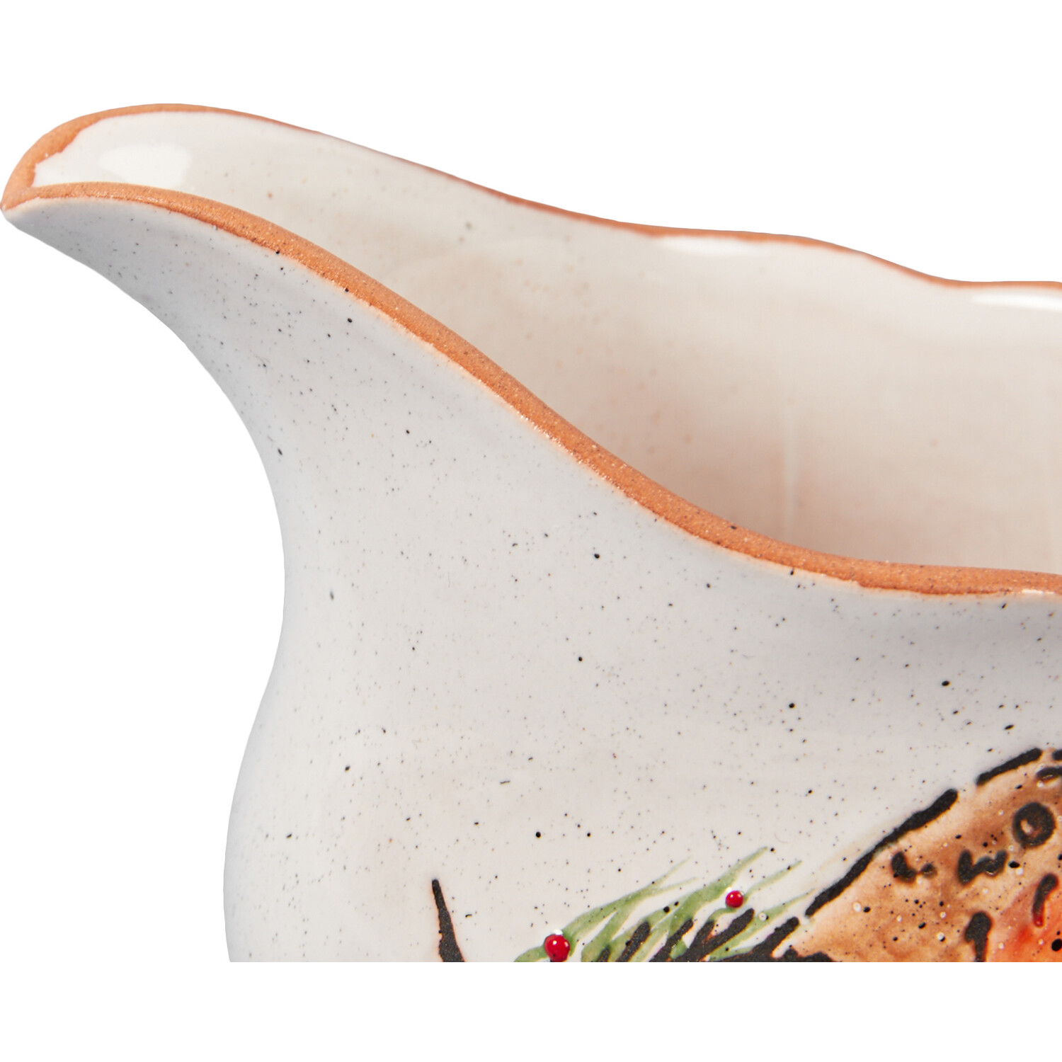 Festive Robin Gravy Jug Stone Image 5