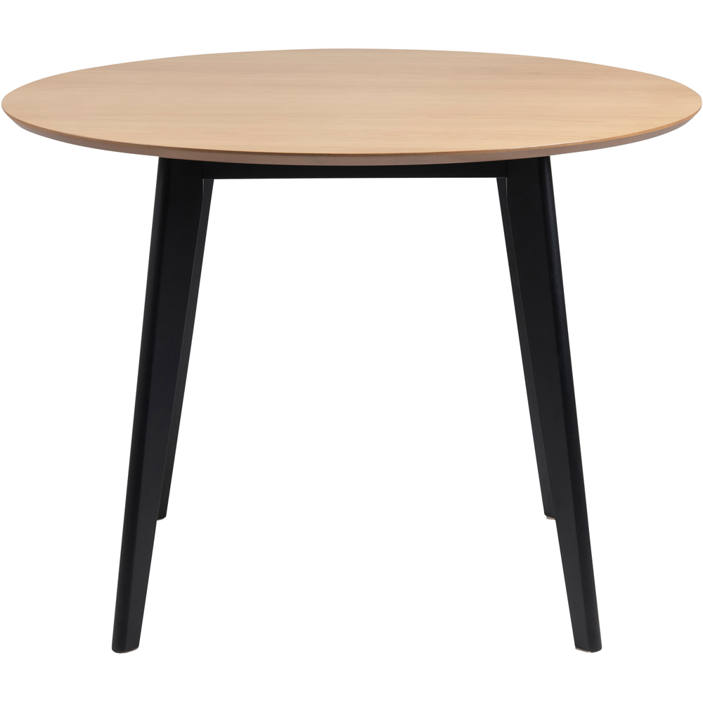 Furniture To Go Roxby Oak and Black 4 Seater Round Dining Table Image 2