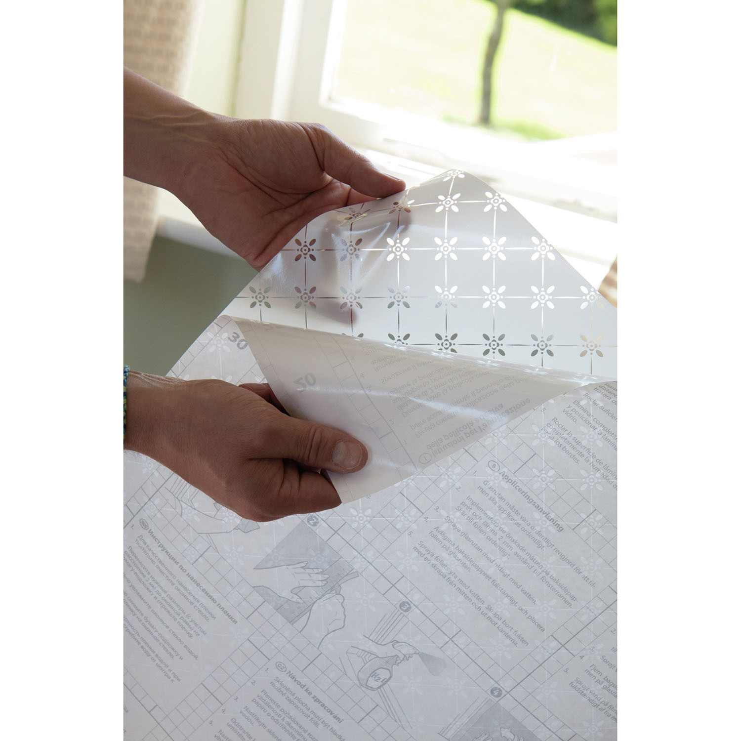 d-c-fix Self Adhesive Static Ally Window Privacy Film - White/Translucent Image 6