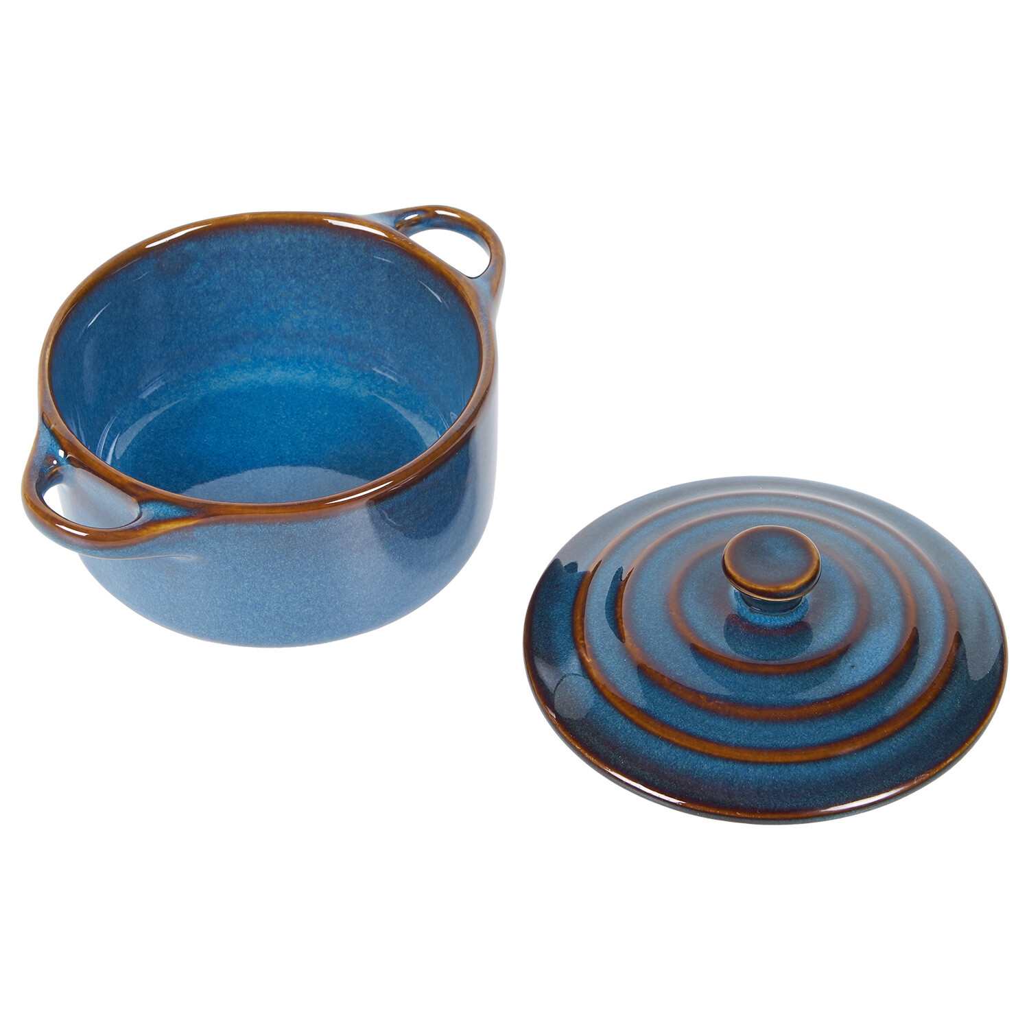 Traditonal Round Mini Casserole Dish - Blue Image 4