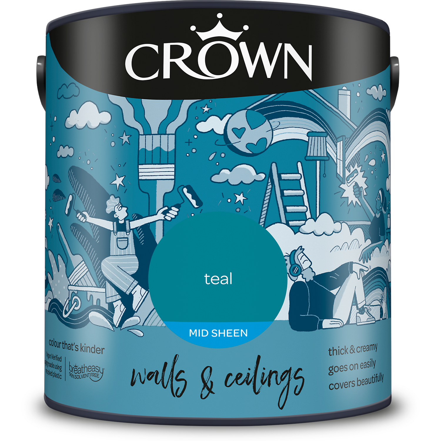 Crown Walls and Ceilings Mid Sheen Emulsion Image 2