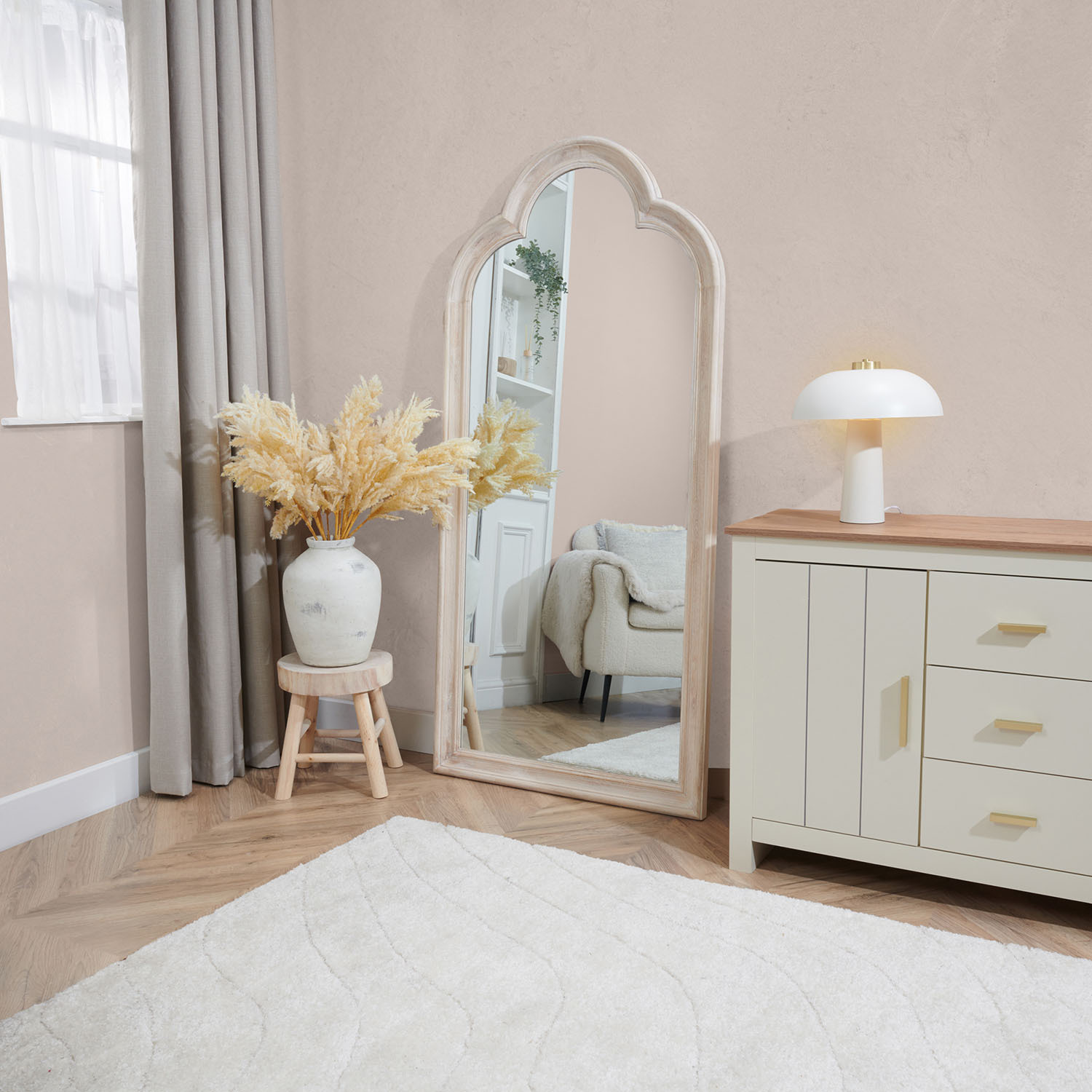 Maeve Washed Wooden Mirror - Wood Image 2