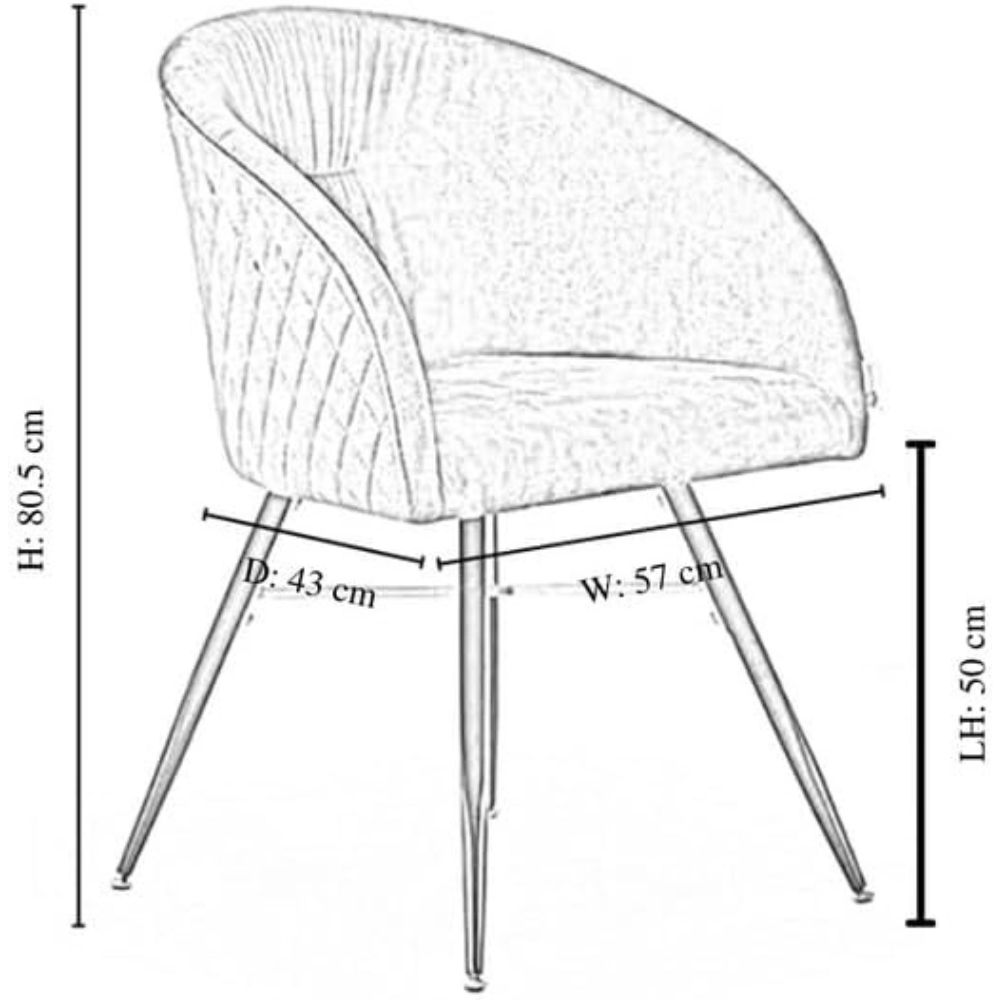 Life Interiors Vittorio Blue Velvet Upholstered Dining Chair Set of 4 Image 9