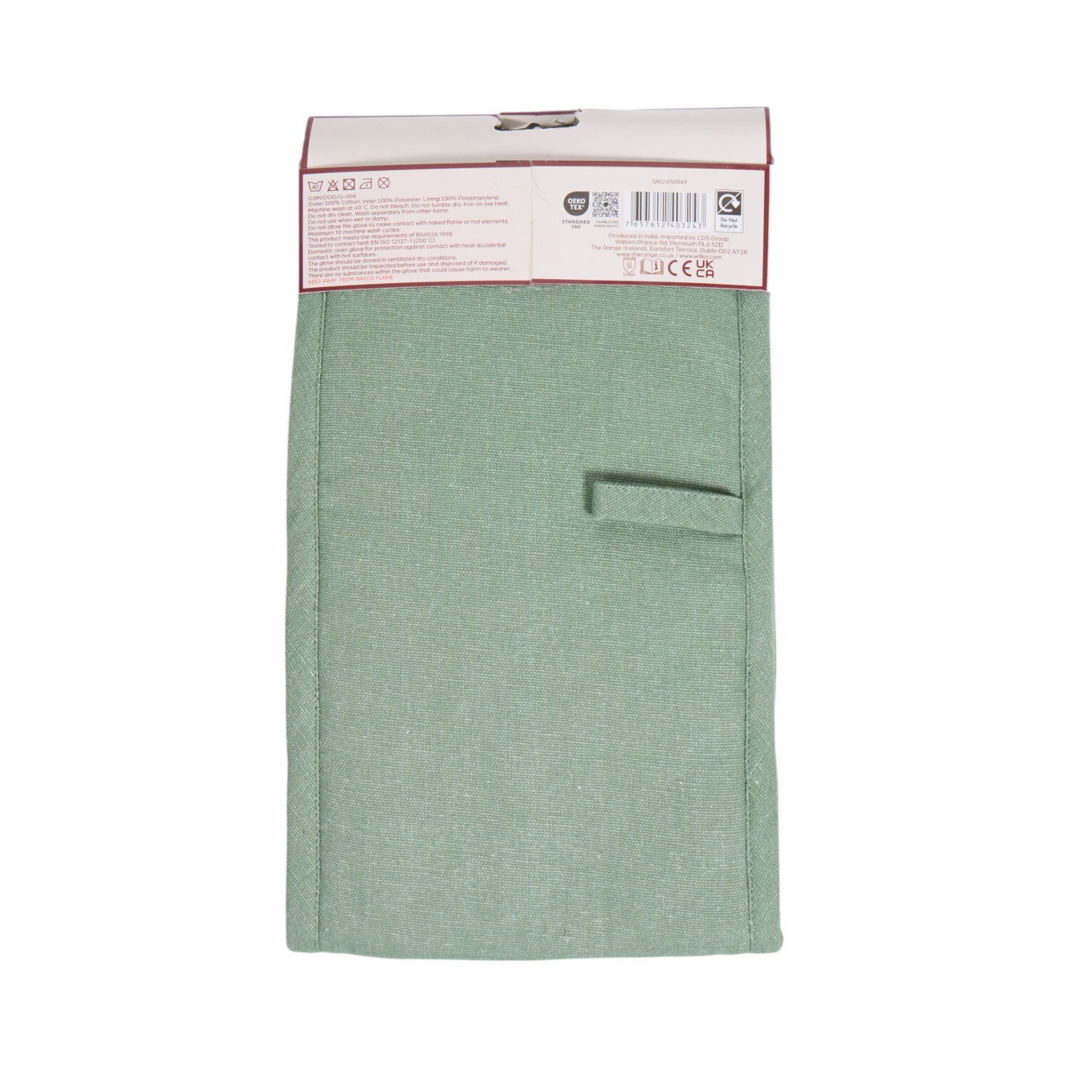 Autumn Print Double Oven Glove Green Image 2