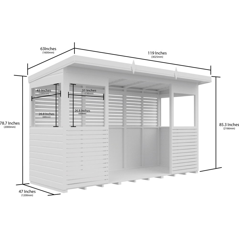 DIY Sheds 12 x 4ft Pressure Treated Tongue and Groove Timber Outdoor Kitchen Shelter Image 9