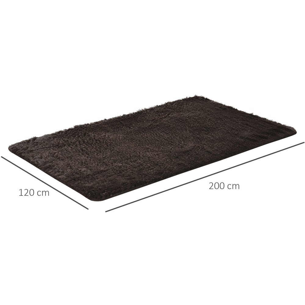 HOMCOM Brown Fluffy Area Rug Shaggy Carpet for Living Room, Bedroom, 120x200cm Image 9