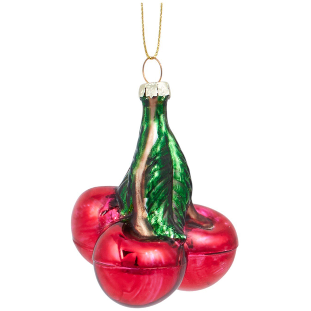 Glass Cherry Hanging Decoration Red Image 2
