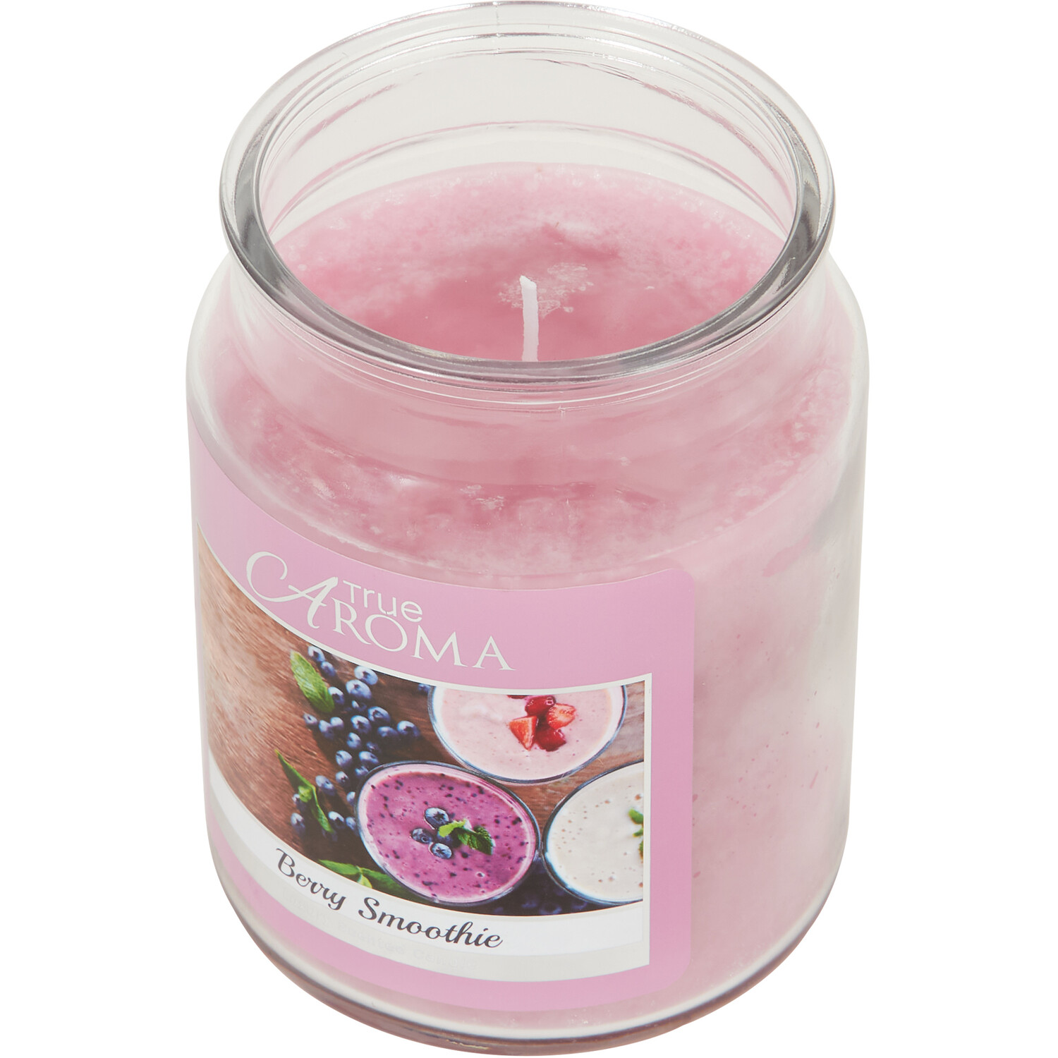 True Aroma Large Mason Jar Candle - Berry Smoothie Image 2