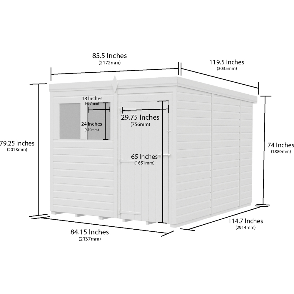 DIY Sheds Pent Garden Shed 7 x 10ft Image 3