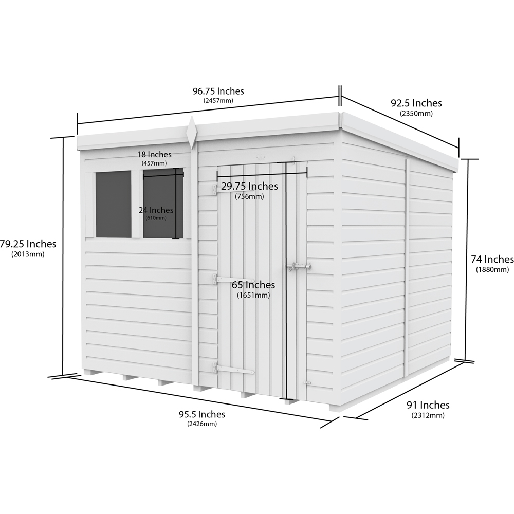 DIY Sheds 8 x 8ft Tongue and Groove Timber Pent Garden Shed Image 9