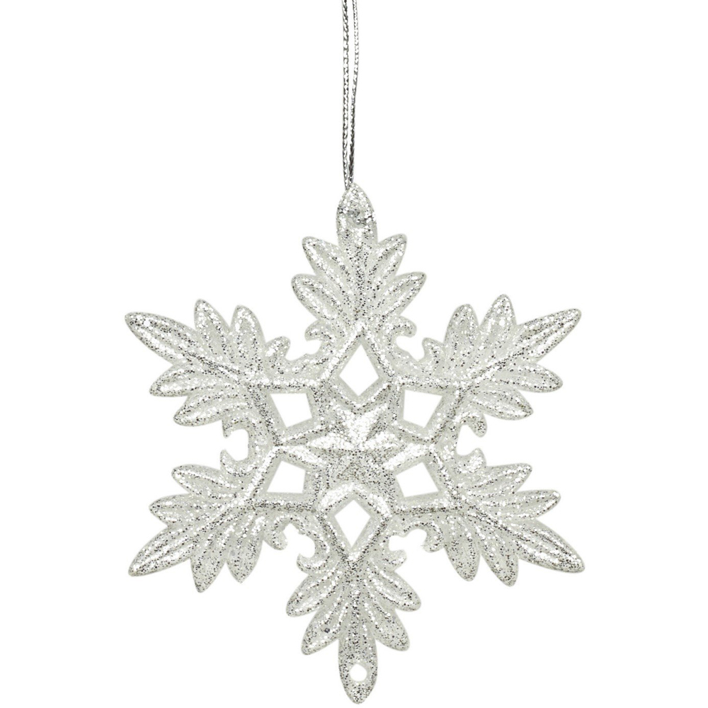 Snowflake Tree Decoration - Silver or White Image 3