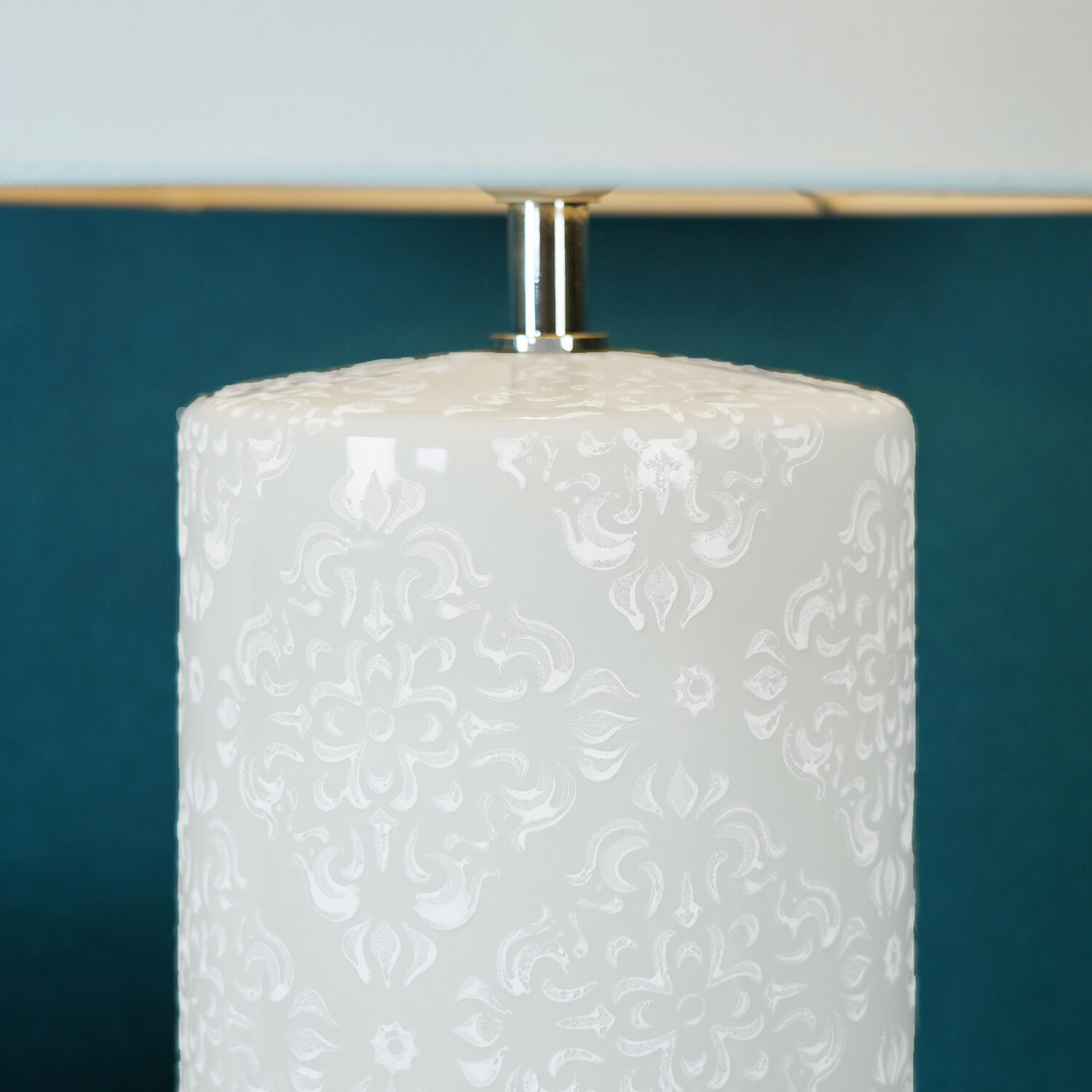 Cressida Table Lamp - Aqua and White Image 4