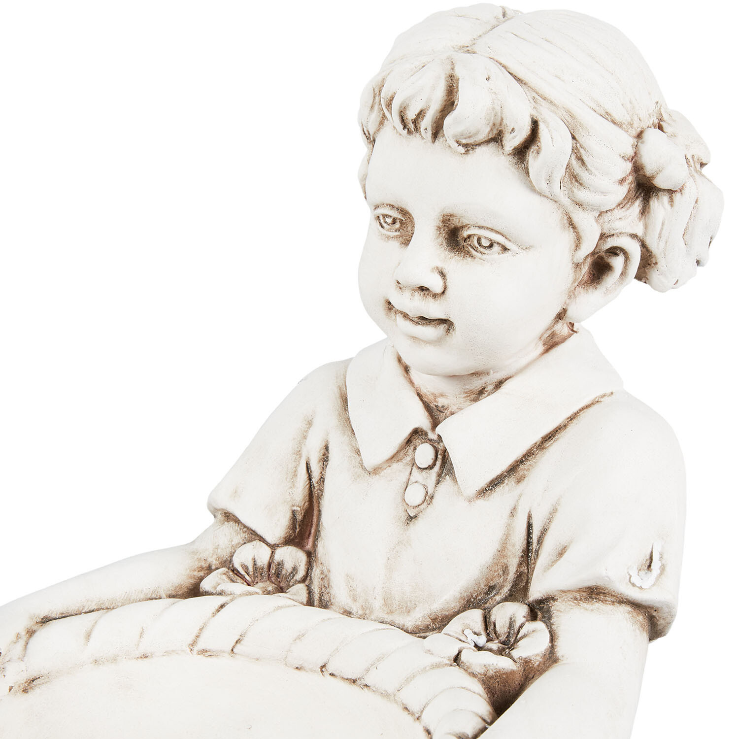 Girl Carrying Basket - White Image 3