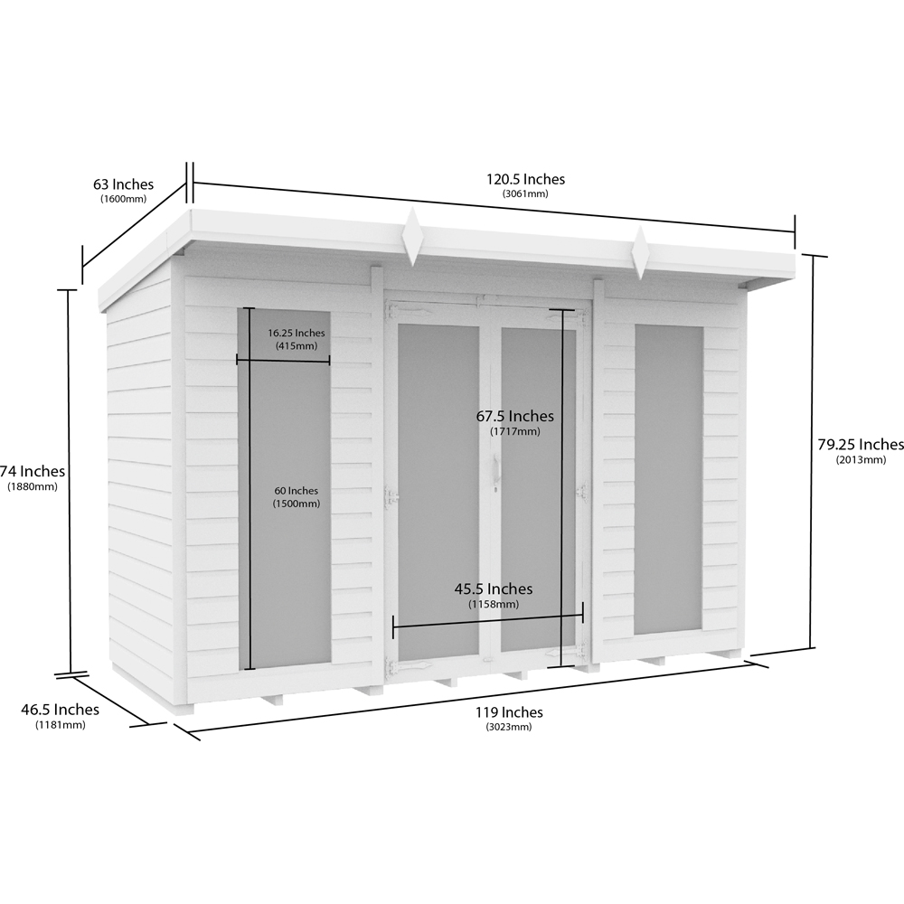 DIY Sheds 10 x 4ft Tongue and Groove Timber Pent Summerhouse Image 7