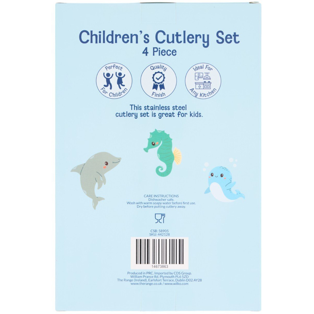 4 Piece Children's Cutlery Set Silver Image 2