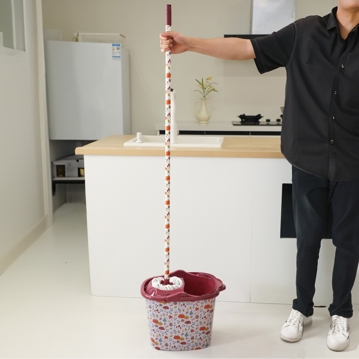 Autumn Pumpkin Cotton Mop Cream and Brown Image 6