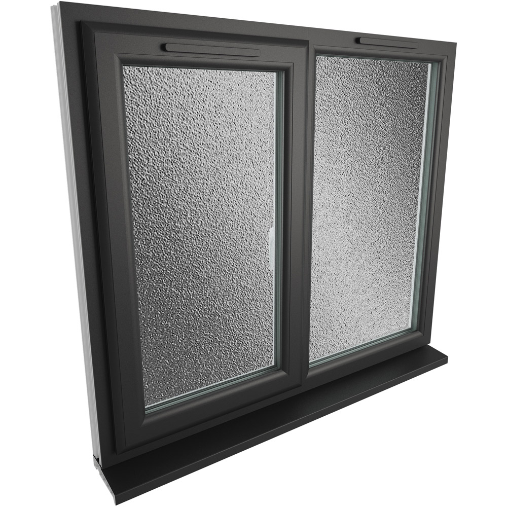 Crystal Black and White LH Side Hung Next to a Fixed Obscure Double Glazed Window 1190 x 1040mm Image 4