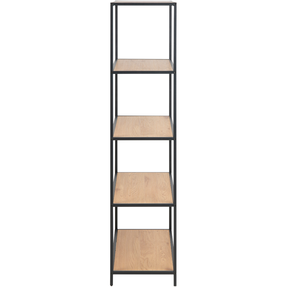 Furniture To Go Seaford Black and Oak 4 Shelf Tall Bookcase Image 3
