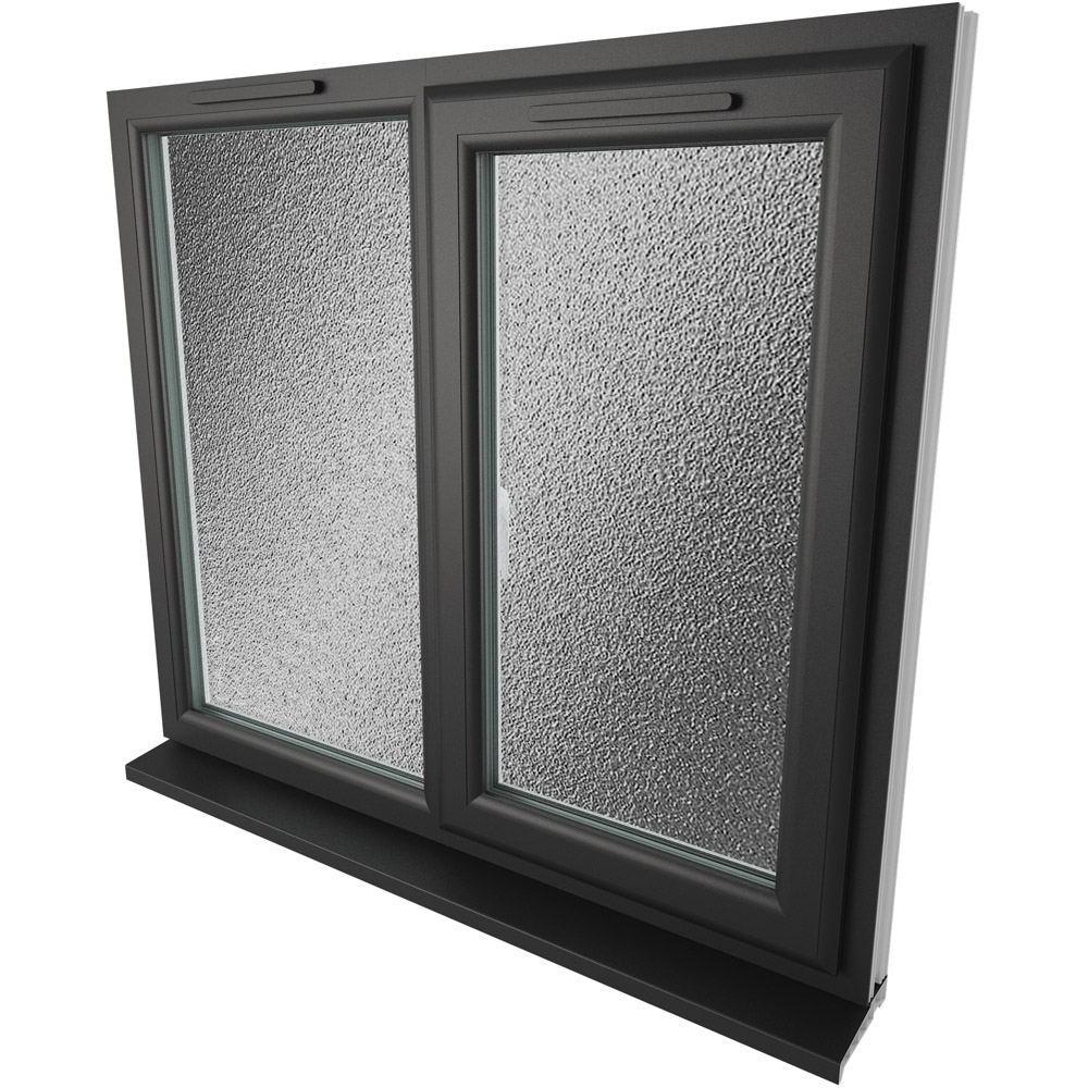 Crystal Black and White RH Side Hung Next to a Fixed Obscure Double Glazed Window 1190 x 965mm Image 4